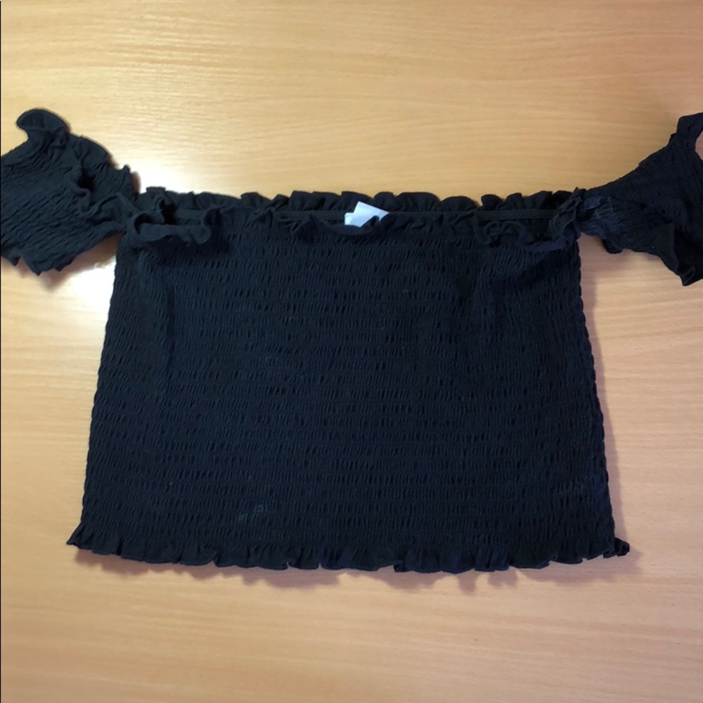 Pacsun Black Crop Top Off the Shoulder